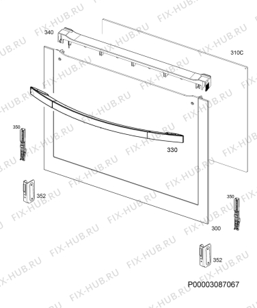 Взрыв-схема плиты (духовки) Zanussi ZCG210T1WA - Схема узла Door